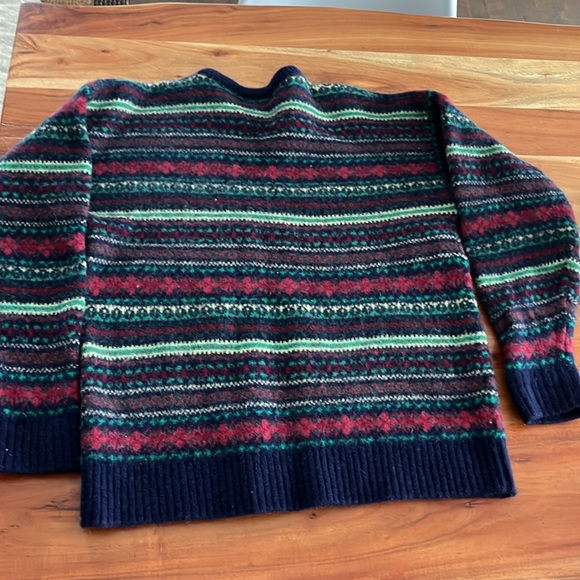 Vintage Land’s End Shetland Wool Multicoloured Sweater Men’s XL-fits like sm/md* - Picture 7 of 9